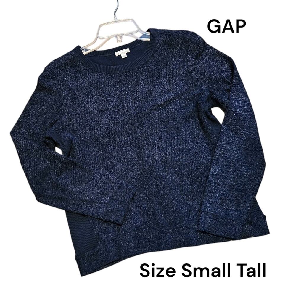 GAP dark navy shimmer top long sleeved Size small tall